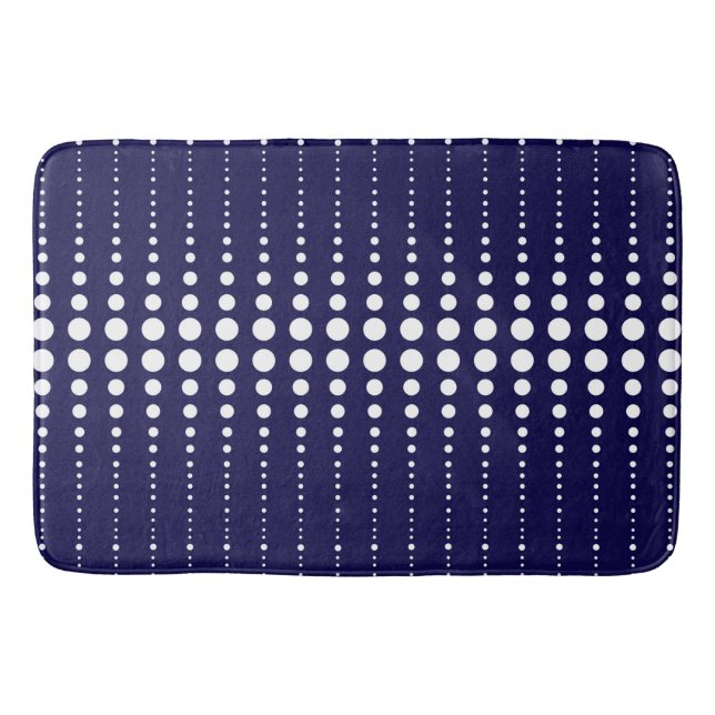Tapis De Bain Abstrait moderne design marine lignes blanches poi (Devant)