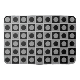 Tapis de bain Abstrait moderne noir et gris