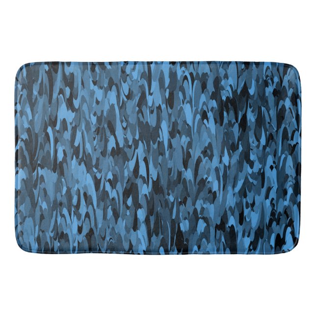 Tapis De Bain Abstrait Motif bleu noir (Devant)
