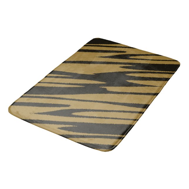 Tapis De Bain Abstrait noir et or (Angle)