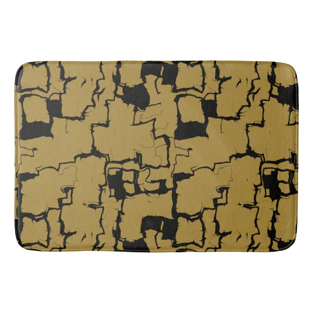Tapis De Bain Abstrait Noir Et Or (Devant)