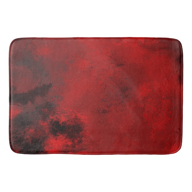 Tapis De Bain Abstrait noir et rouge moderne - Sombre mystérieux (Devant)