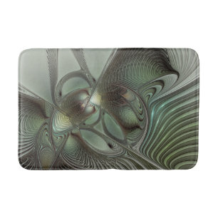 Tapis De Bain Abstrait Olive Sage Green Grey Fractal Art Imagina