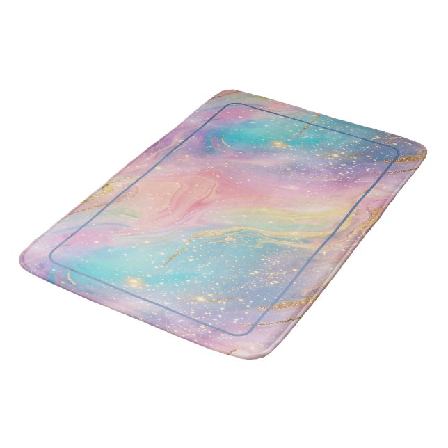 Tapis De Bain Abstrait Pastel Parties scintillant Motif sans cou (Angle)