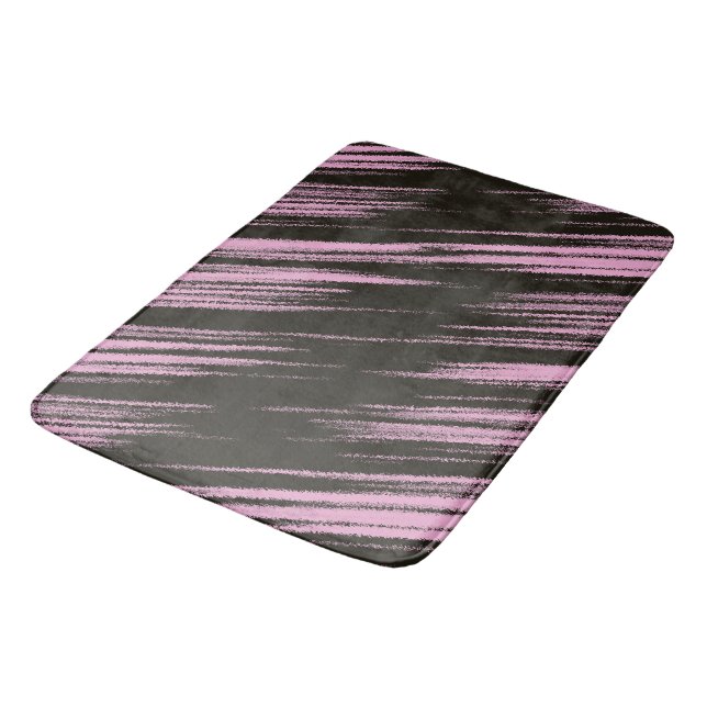 Tapis De Bain Abstrait rose et noir (Angle)