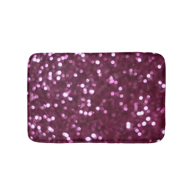 Tapis De Bain Abstrait rose, lumières déconcentrées bokeh. (Devant)