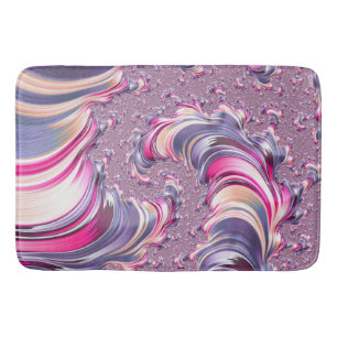 Tapis De Bain Abstrait rose pourpre spirale fractale