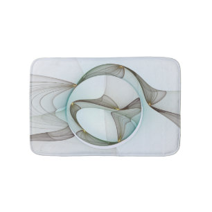 Tapis De Bain Abstrait Turquoise Brown Gold Elegance