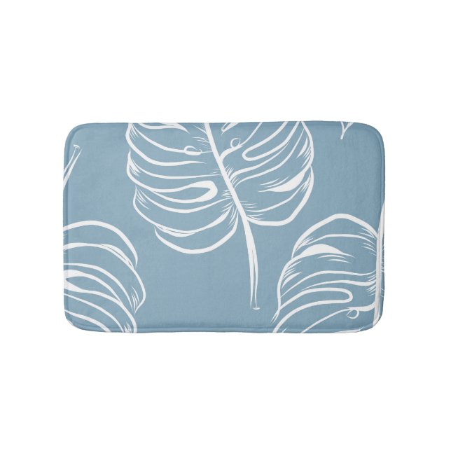 Tapis De Bain Abstraite Feuille Tropicale : Verdure transparente (Devant)
