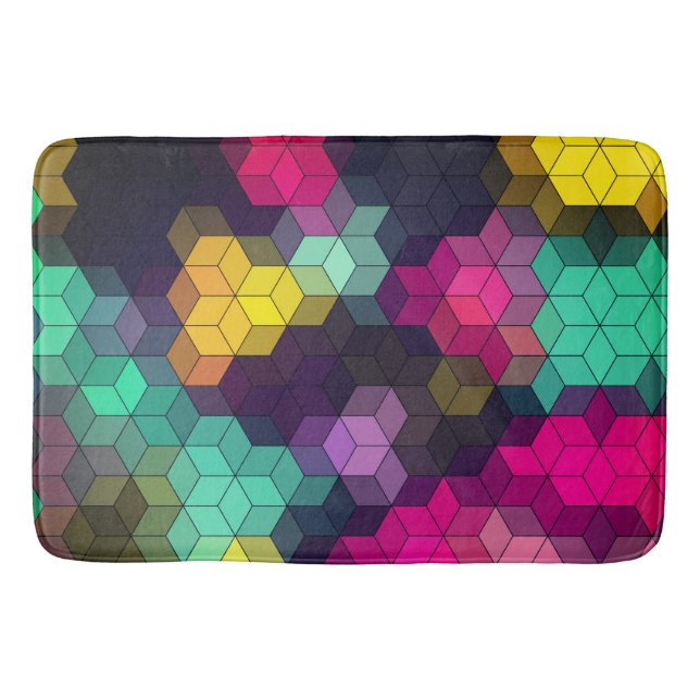 Tapis De Bain Abstraits géométriques modernes formes hexagones m (Devant)