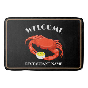 Tapis De Bain Accueil de fruits de mer modernes Crabe rouge Nom 