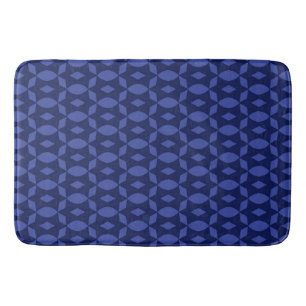 Tapis De Bain Accueil motif deux tons rétro bleu marine