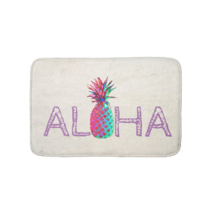 Tapis De Bain Adorable Aloha Hawaiian Pineappy