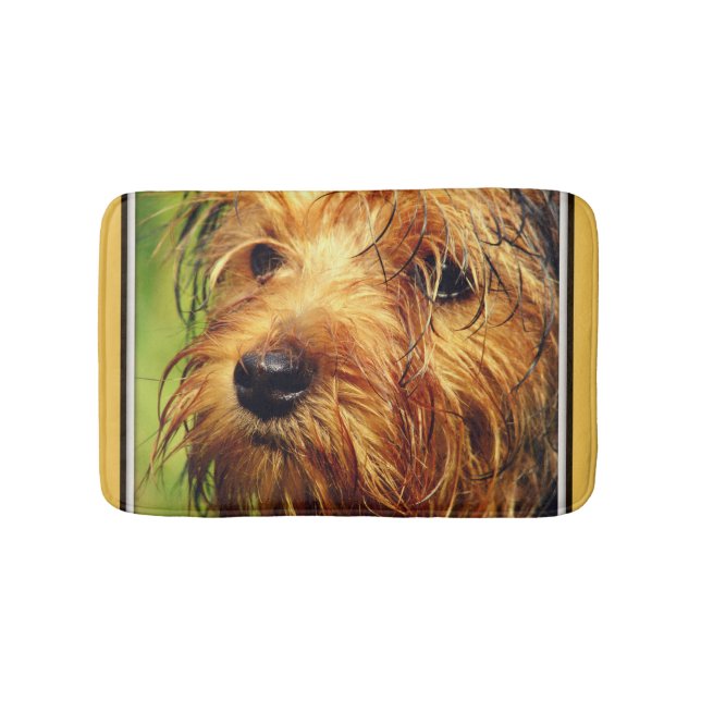 Tapis De Bain Adorable chien Terrier avec un visage humide (Devant)