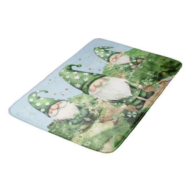 Tapis De Bain Adorable Green St. Patrick's Day Gnomes (Angle)