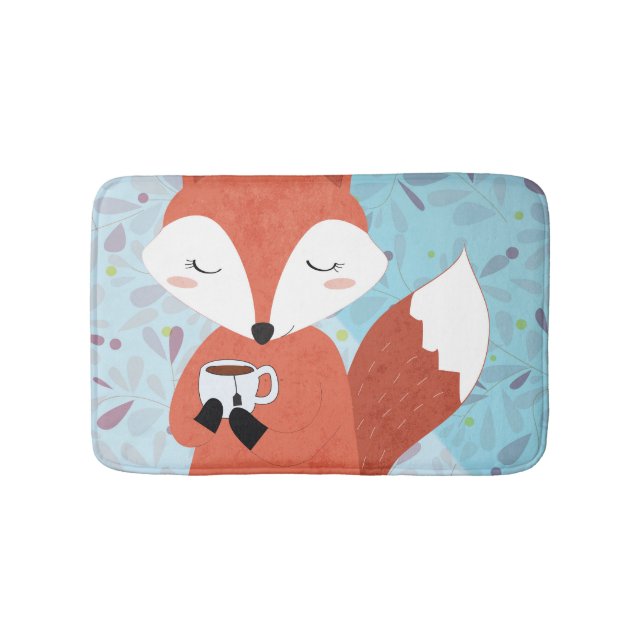 Tapis De Bain Adorable Lady Fox Leaf Arrière - plan (Devant)