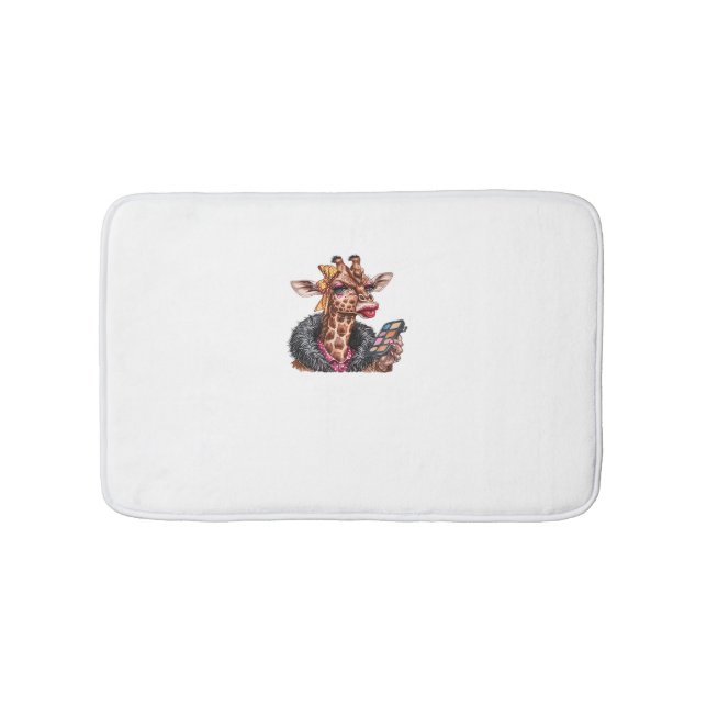 Tapis De Bain Adorable Lady Giraffe Application Maquillage Avec  (Devant)