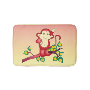 Tapis De Bain Adorable Singe Rouge Mat de bain animal