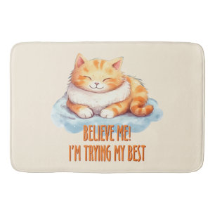 Tapis De Bain Adorable Tabby Orange Chat - Je tente mon meilleur