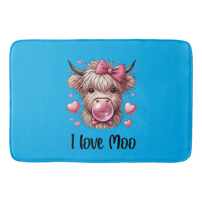Tapis De Bain Adorable Vache de Saint-Valentin (Devant)