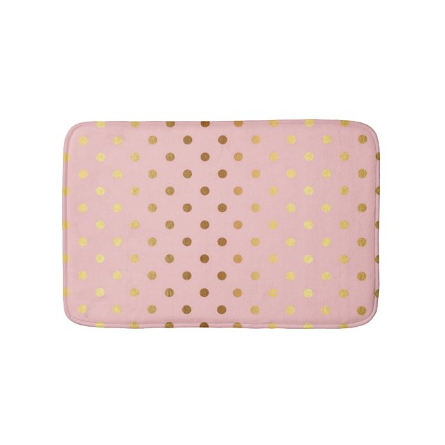 Tapis De Bain Adorables Faux Gold Points Fleuri (Devant)
