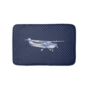 Tapis De Bain Aéronef Classique Chrome Cessna Flying Carbon Fibr