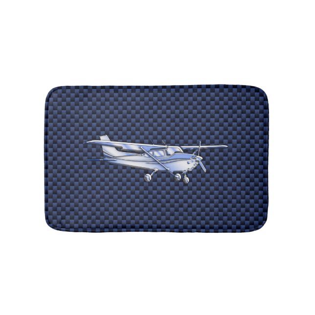 Tapis De Bain Aéronef Classique Chrome Cessna Flying Carbon Fibr (Devant)