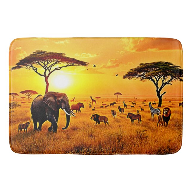 Tapis De Bain African Sunset Safari Majesty Design (Devant)