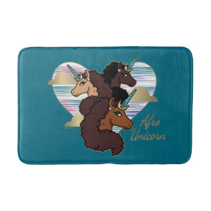 Tapis De Bain Afro Unicorn Trio Coeur Design