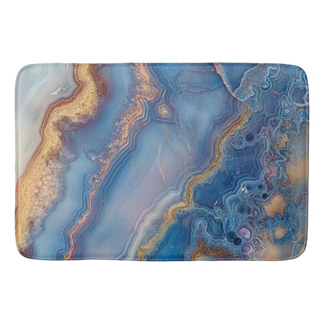 Tapis De Bain Agate en dentelle bleue (Devant)