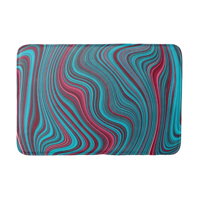 Tapis De Bain Agate marbré bleu et magenta ondulé Abrégé (Devant)