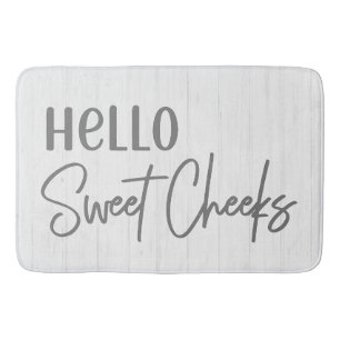 Tapis De Bain Agritourisme rustique Hello Sweet Cheeks Blanc Boi