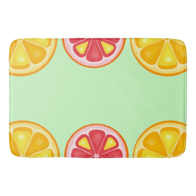 Tapis De Bain Agrumes TROPICALES FRUITS D'ÉTÉ Citrons d'orange (Devant)