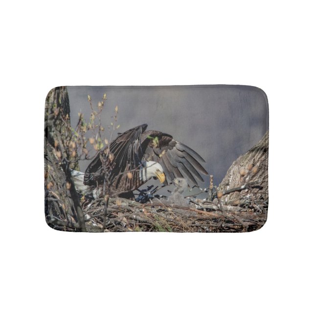Tapis De Bain Aigle avec son bébé (Devant)