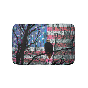 Tapis De Bain Aigle et drapeau américains
