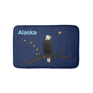 Tapis De Bain Aigle Et Drapeau De L'Alaska