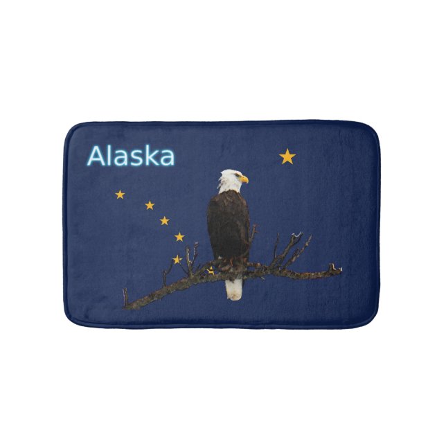 Tapis De Bain Aigle Et Drapeau De L'Alaska (Devant)