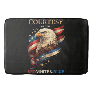 Tapis De Bain Aigle Patriotique Rouge Blanc et Bleu Vintage