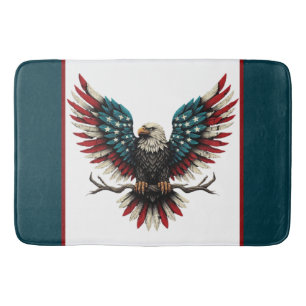 Tapis De Bain Aigle rustique patriotique américain/américain cha