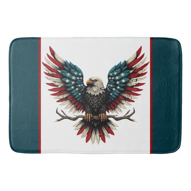 Tapis De Bain Aigle rustique patriotique américain/américain cha (Devant)