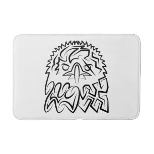 Tapis De Bain Aigle tribale noire et blanche