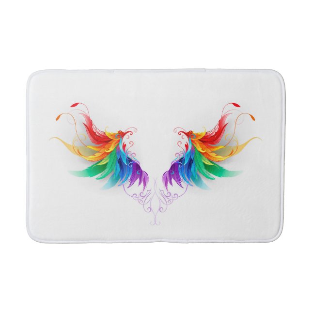 Tapis De Bain Ailes fluffy arc-en-ciel (Devant)