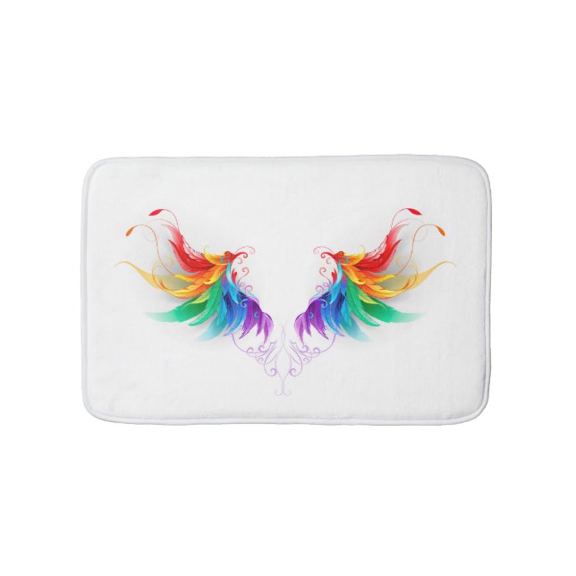 Tapis De Bain Ailes fluffy arc-en-ciel (Devant)