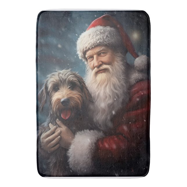 Tapis De Bain Airedale avec Noël Festif du Père Noël (devant Vertical)