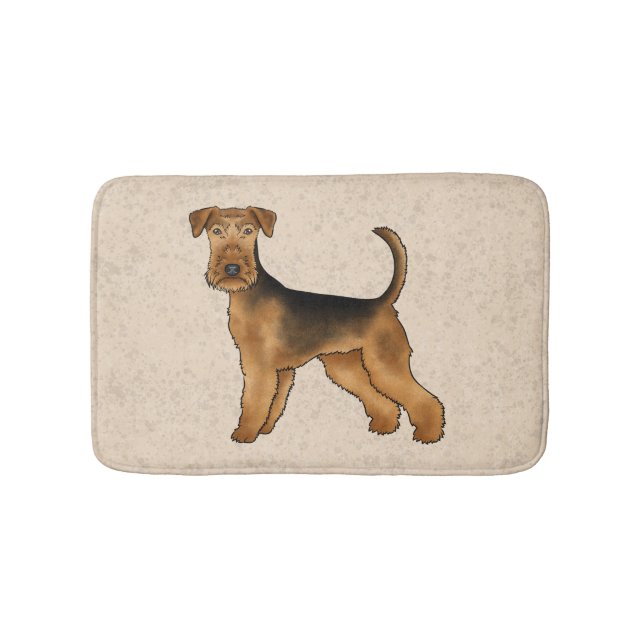 Tapis De Bain Airedale Terrier mignon Dessin De Caricature Chien (Devant)