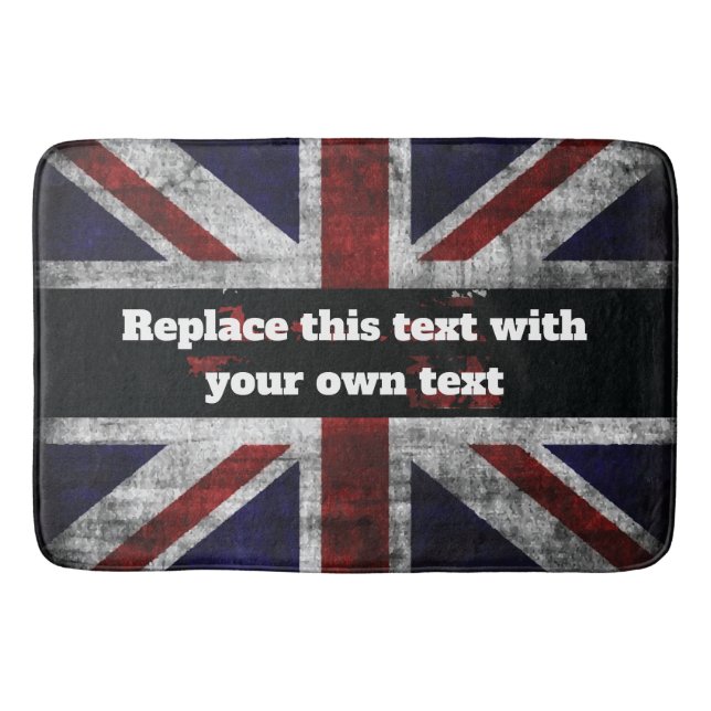 Tapis De Bain Ajouter du texte sur le drapeau anglais Jeu d'orei (Devant)