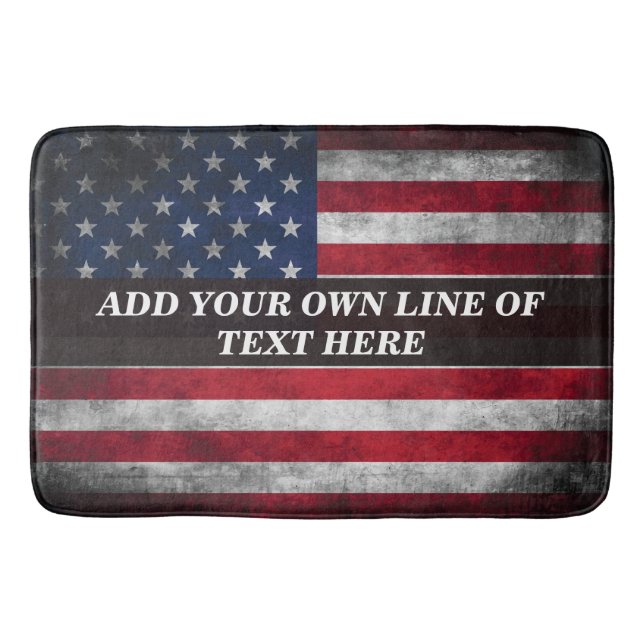 Tapis De Bain Ajouter votre texte sur le drapeau américain (Devant)