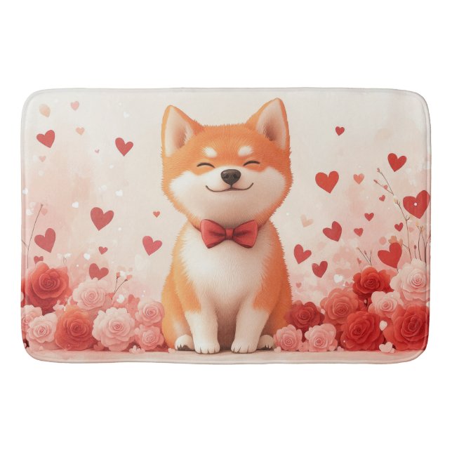 Tapis De Bain Akita avec des roses - Saint-Valentin  (Devant)