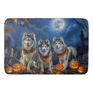Tapis De Bain Alaskan Malamute Halloween Éffrayant