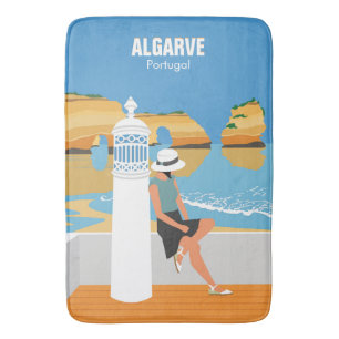 Tapis De Bain Algarve plage fille voyage vintage style